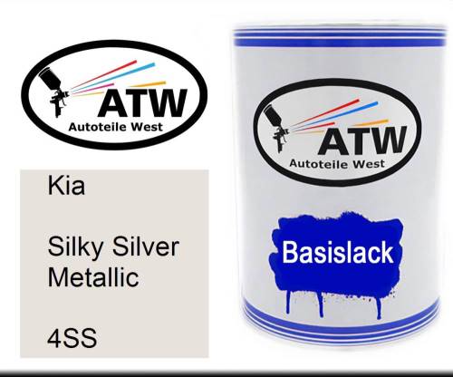 Kia, Silky Silver Metallic, 4SS: 500ml Lackdose, von ATW Autoteile West.